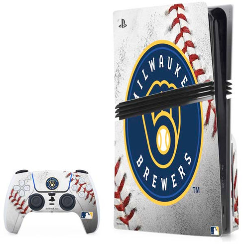 MLB Milwaukee Brewers Game Ball PS5 Pro Disk Bundle  Skin
